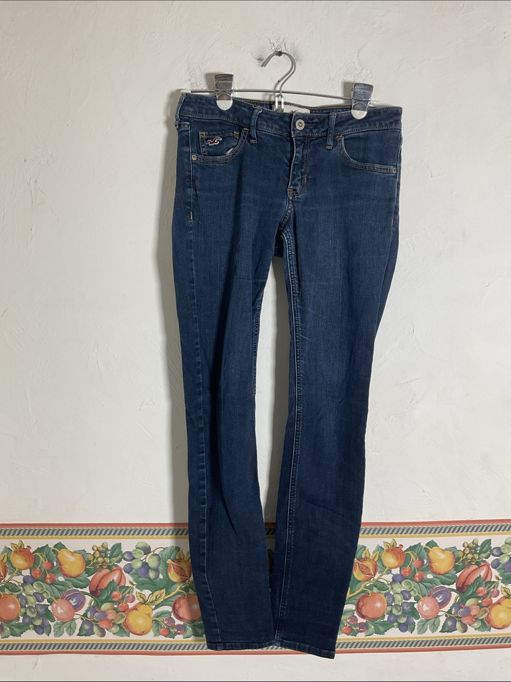 Hollister Low Rise Super Skinny Jeans Size 7R W28 L31 Dark Wash Stretch